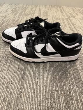 Nike Dunk Low Shoes Womens Size 9 Black White‎ Panda Retro Leather DD1503-101